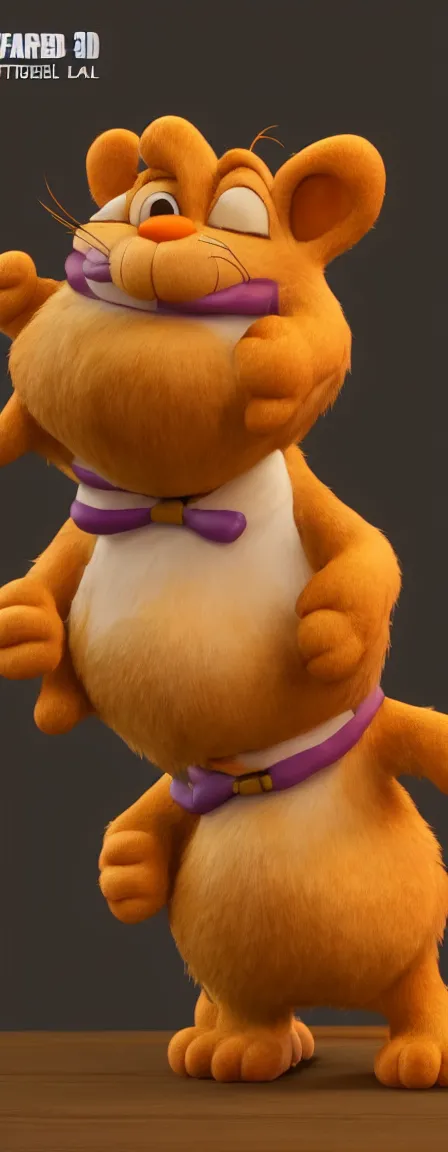 Image similar to garfield from garfield highly detailed 3d render unreal engine 4k 8k