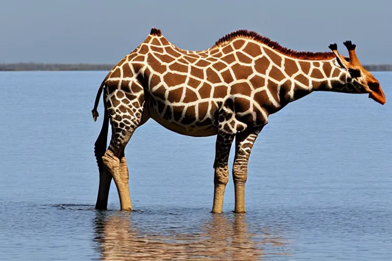 Image similar to a giraffe hippo hybrid