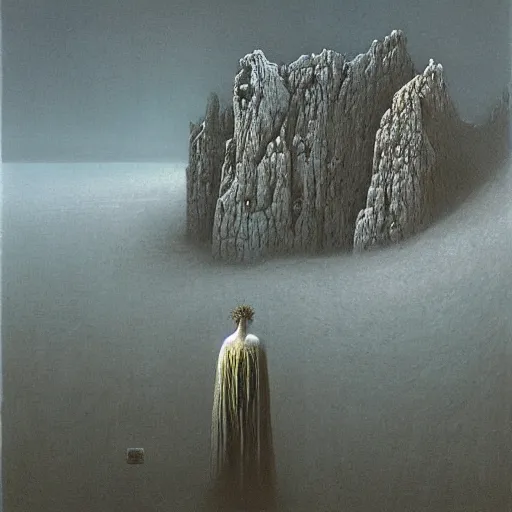 Prompt: ice lord, beksinski