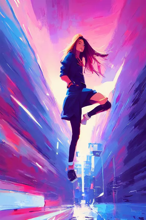 Image similar to portrait of the freedom dive girl, by alena aenami, by ross tran, digital art painting