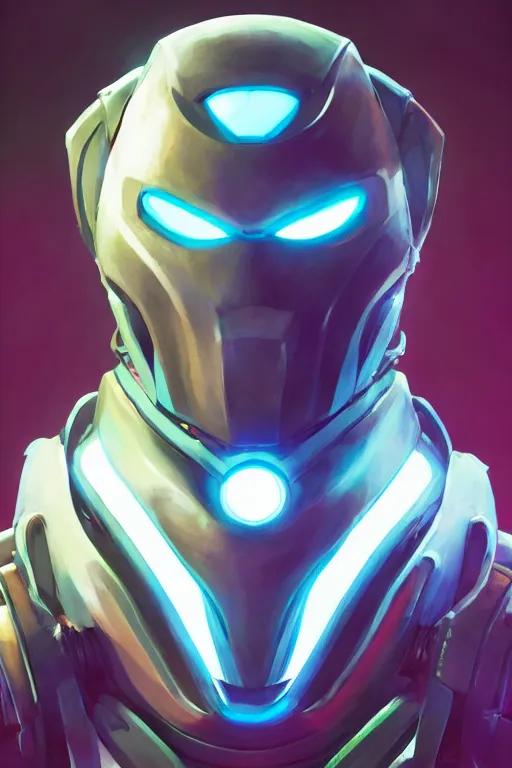 Image similar to epic mask helmet robot ninja portrait stylized as fornite style game design fanart by concept artist gervasio canda, behance hd by jesper ejsing, by rhads, makoto shinkai and lois van baarle, ilya kuvshinov, rossdraws global illumination radiating a glowing aura global illumination ray tracing hdr render in unreal engine 5