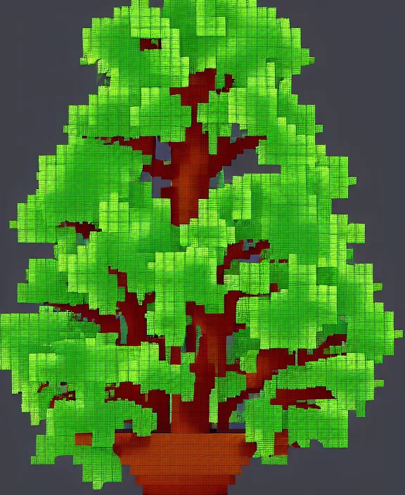 Image similar to video game tree pixelated full tree