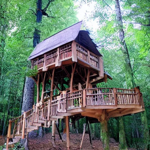 Image similar to majestic tree house