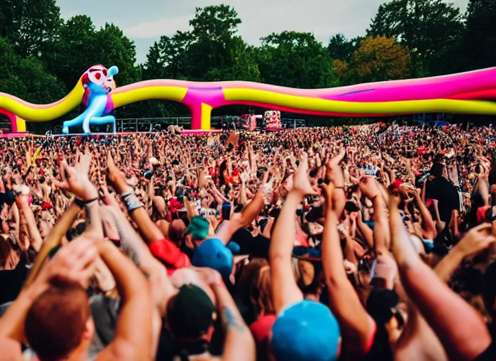 Prompt: photo still of whacky waving inflatable tube man vans warped tour 2 0 1 8!!!!!!!! at age 3 6 years old 3 6 years of age!!!!!!!! getting lit in the pit, 8 k, 8 5 mm f 1. 8, studio lighting, rim light, right side key light