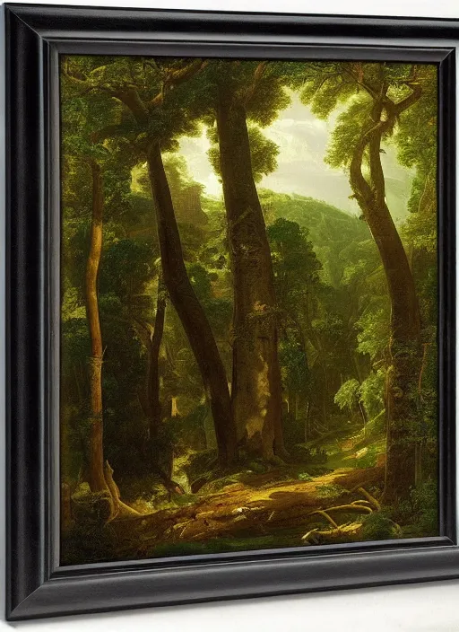 Prompt: a forest with extremely thin tall trees, magically dense, calm serene atmosphere, by asher brown durand, by thomas cole