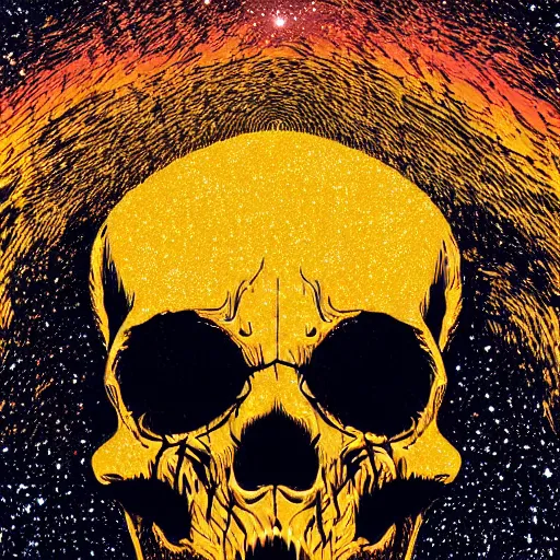 Image similar to ngc 3132 melting mysterious skull landscape by Casey Weldon, dan mumford 8k ultra high definition, upscaled, perfect composition , golden ratio, edge of the world, image credit nasa nat geo