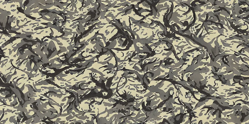 Prompt: detailed Western Dragon camo pattern
