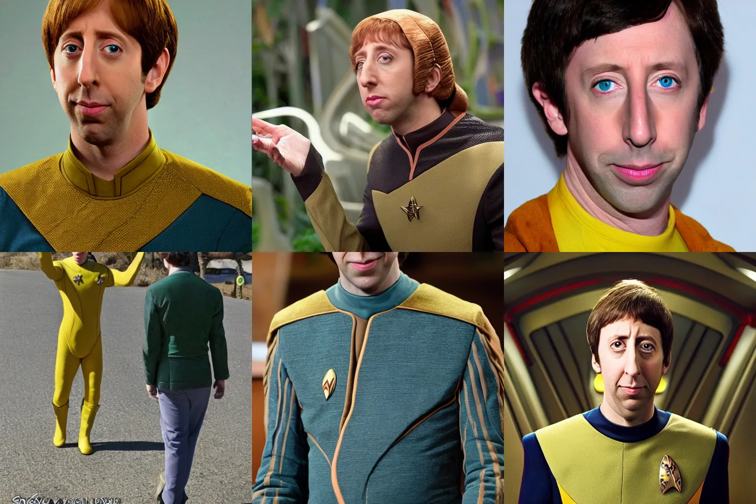 Prompt: Simon Helberg as Neelix of star trek voyager, talaxian specie