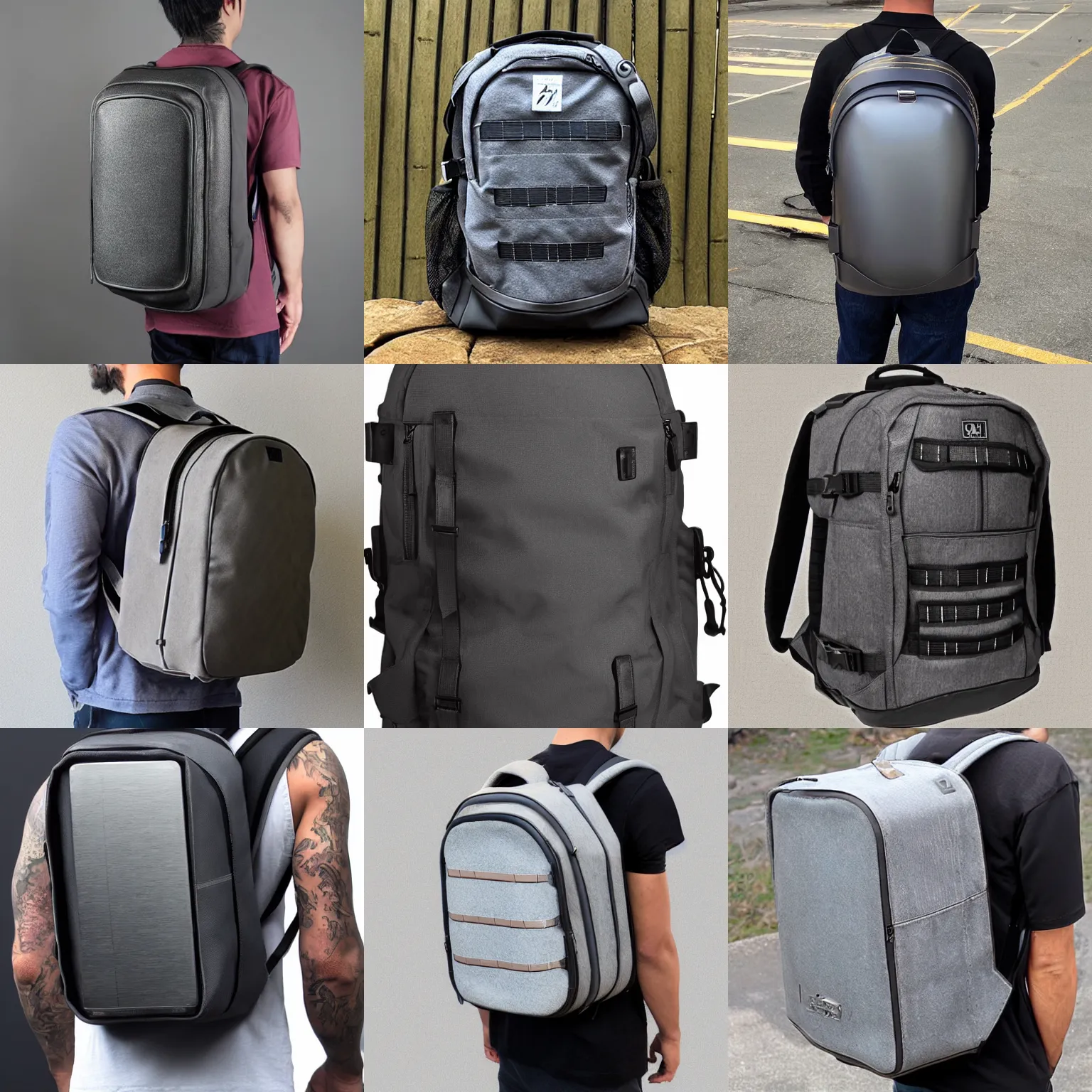 Prompt: armored steel backpack