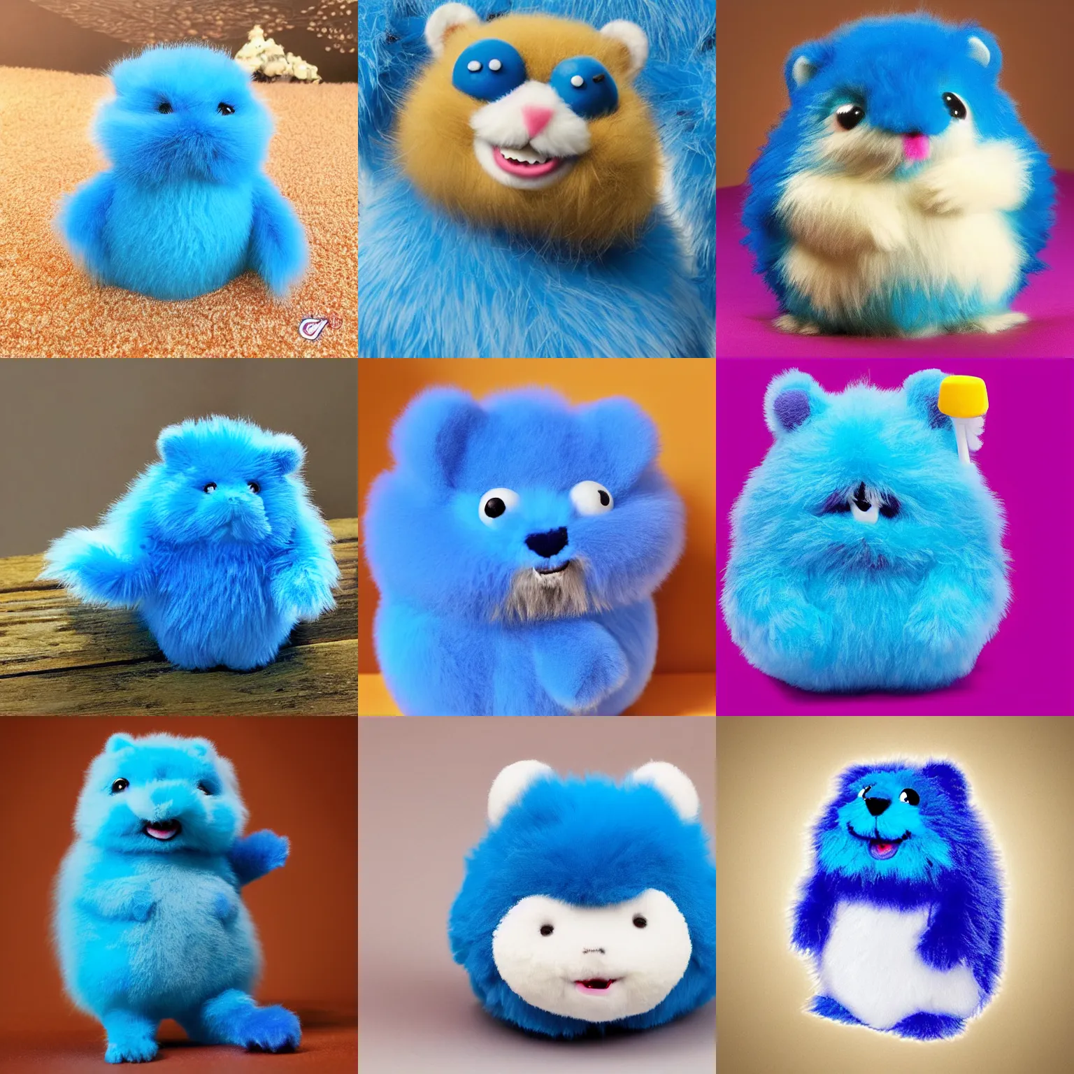 Prompt: a cute fluffy vibrant blue fantasy creature golang gopher