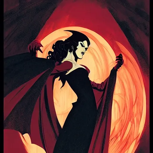 Image similar to beautiful vampire witch, evil, cinematic, dramatic, powerful, super detailed and intricate, by koson ohara, by darwyn cooke, by greg rutkowski, by satoshi kon