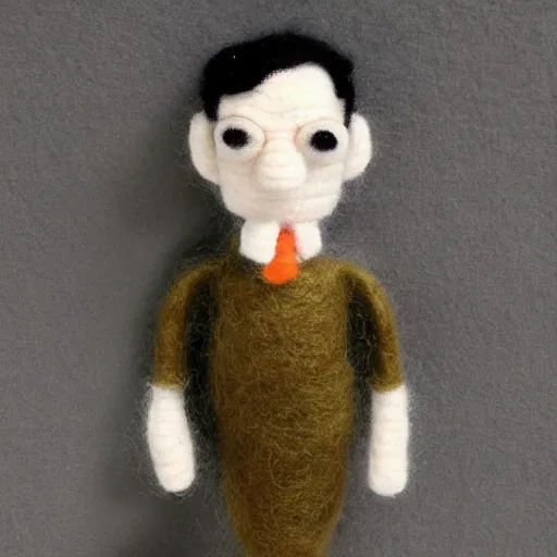 Prompt: Mr. Bean made out of wool