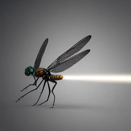 Image similar to Dragonfly made of lightning, octane render