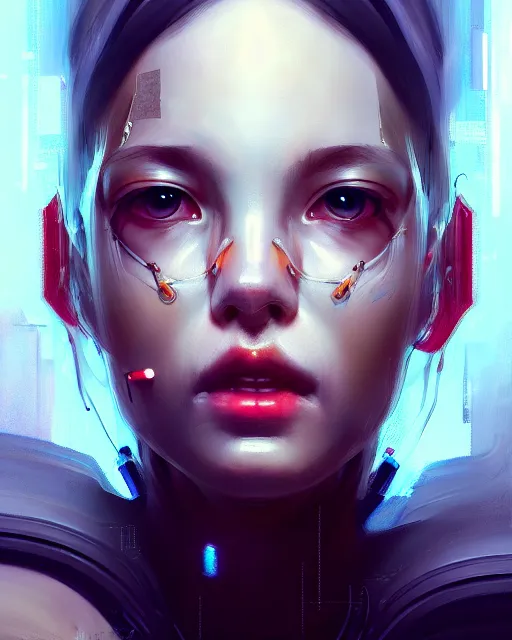 Image similar to a painting woman sitting on a couch, cyberpunk art by wlop, cgsociety, fantasy art, anime aesthetic, anime, dystopian art, true anatomy, extremely beautiful face, extremely detailed face
