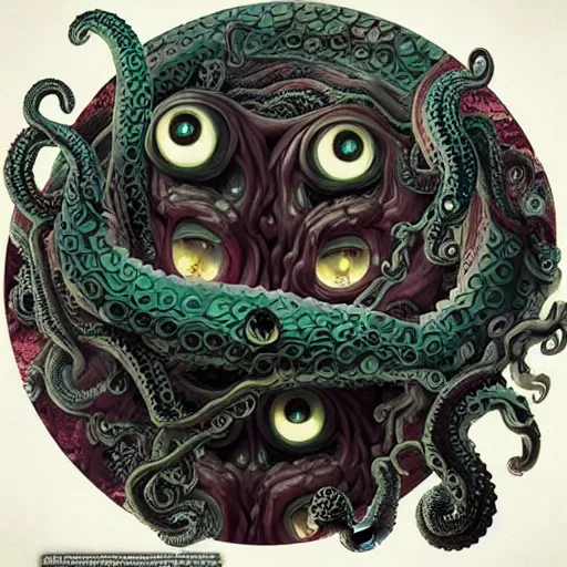 Image similar to unimaginable faceless horror, many eyes, many tentacles, by Hidetaka Miyazaki