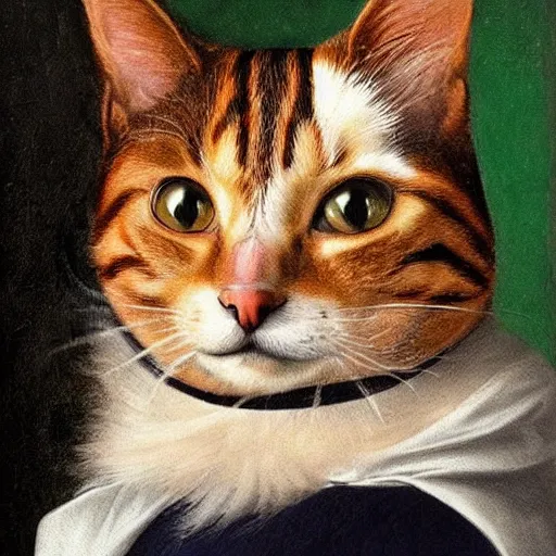 Prompt: A cat with the face of Elon Musk, renaissance portrait