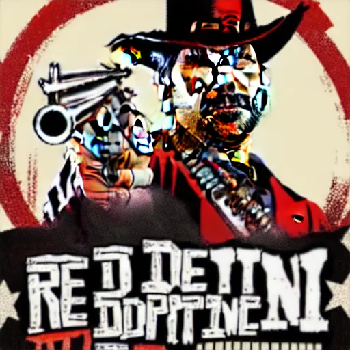 Prompt: IlloJuan in the style of the Red Dead Redemption 2 cover art