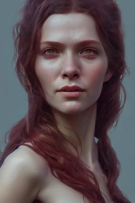 Image similar to Wanda Maximoff, au naturel, hyper detailed, digital art, trending in artstation, cinematic lighting, studio quality, smooth render, unreal engine 5 rendered, octane rendered, art style by klimt and nixeu and ian sprigger and wlop and krenz cushart