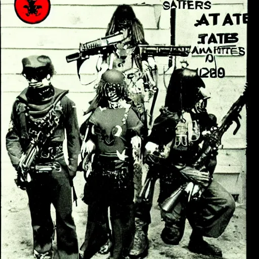 Image similar to Satanic States of America, alternate history, Satanic Marines, goth marines, US marines, 1970s