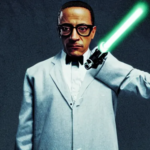 Image similar to gustavo fring with a lightsaber