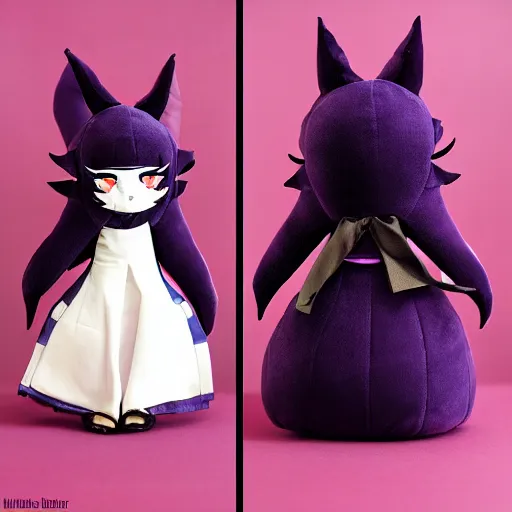 Image similar to cute fumo plush of the dark shadow girl from the voidworld of nonspace