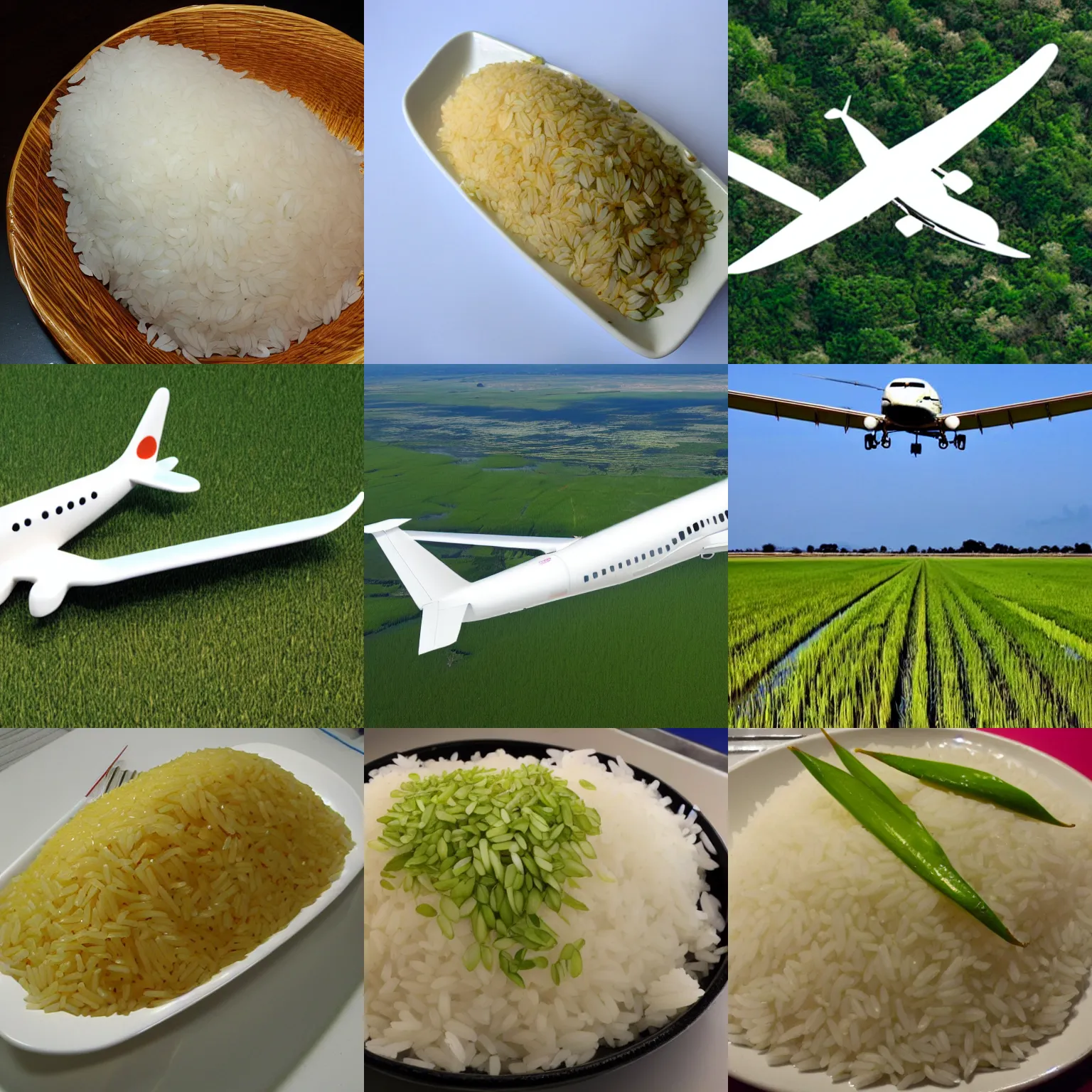 Prompt: rice plane