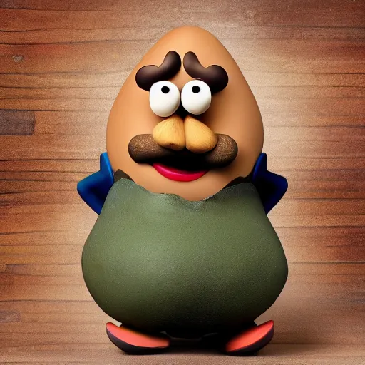 Image similar to mr potato head time bomb, cinematic