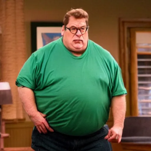 Image similar to Live Action Still of John Goodman playing and dressed as Peter Griffin, real life, hyperrealistic, ultra realistic, realistic, highly detailed, epic, HD quality, 8k resolution, film still