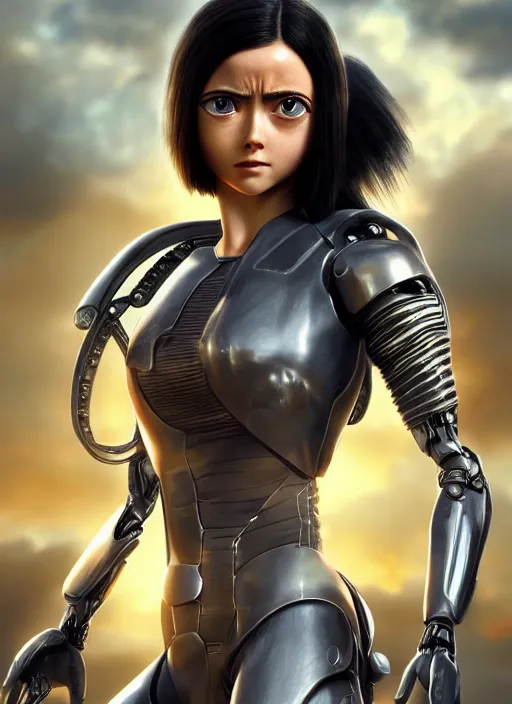 Image similar to Alita Battle Angel, digital animation, trending on artstation, full body portrait, hyper realistic render, 8k