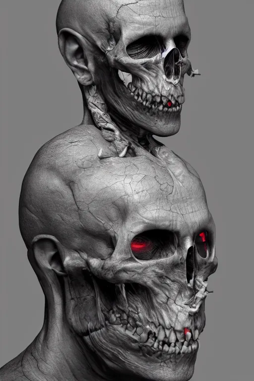 Image similar to Hyper realistic god of death portrait with dark clothes, Cinematic lighting, ultra super good realistic 3D render by pete morbacher and Emil Melmoth, Trending on Artstation, I can't believe how detailed this is, 8k