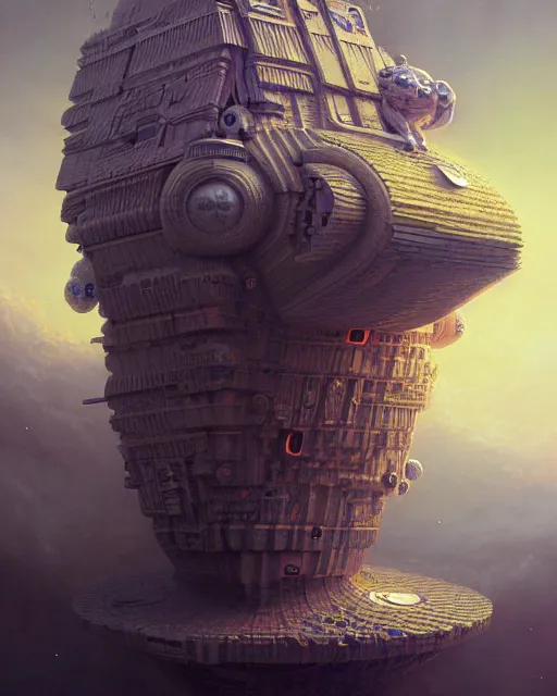 Image similar to a hyper - detailed 3 d render of dreambotmothership, surrealism!!!!! surreal concept art, lifelike, photorealistic, digital painting, aesthetic, smooth, sharp focus, artstation hd, by greg rutkowski, klimt and nixeu and ian sprigger and wlop and krenz cushart,