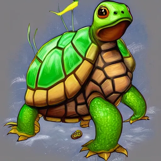 Image similar to a cute turtle monster ,colorful, digital art, fantasy, magic, trending on artstation, ultra detailed, professional illustration by Walt Disney