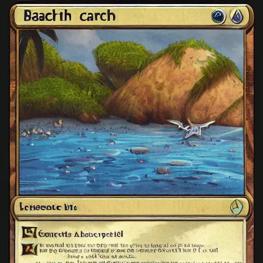 Image similar to a beach landscape, magic the gathering style
