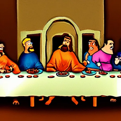 Prompt: the last supper, by Hanna-Barbera