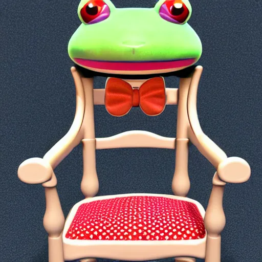 Prompt: froggy chair, 3d model, animal crossing, froggy chair, adorable, cute, detailed