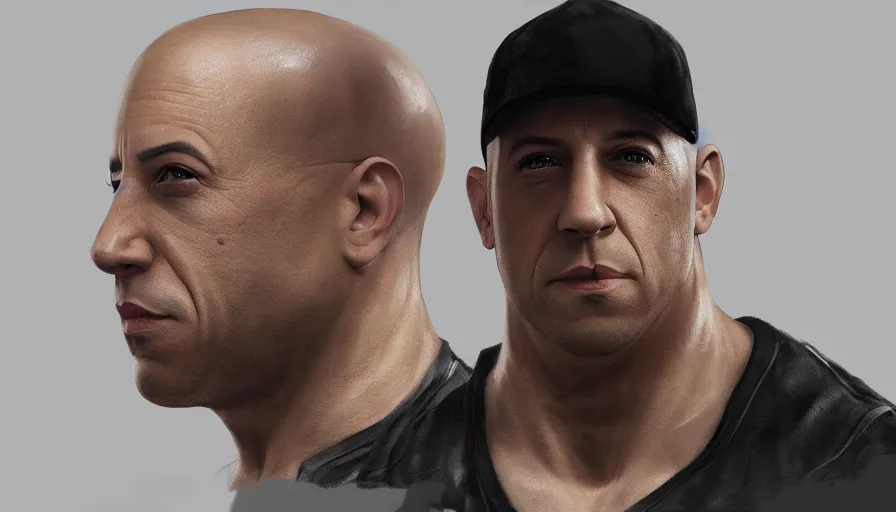 Prompt: vin diesel with long beard, long hair, hyperdetailed, artstation, cgsociety, 8 k