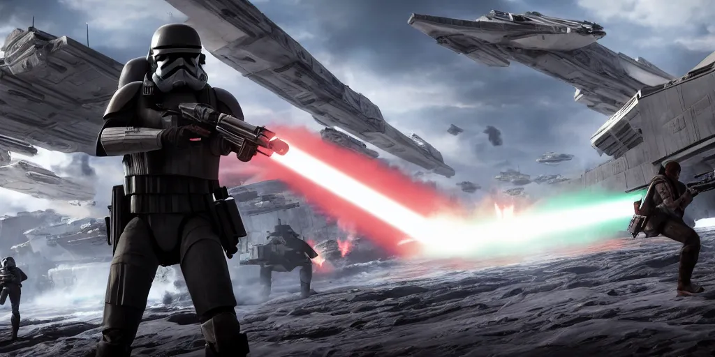 Image similar to screenshot of rebel soldier, on sullust, ea star wars battlefront 2015