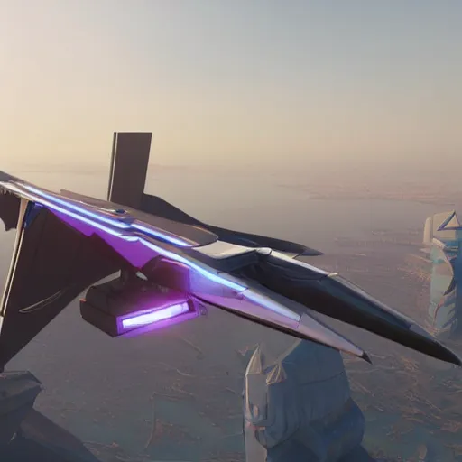 Image similar to cyberpunk alien concept of the a - team van with airplane wings in both sides, flying in the sky of egypt, futuristic look, highly detailed body, very powerful, photorealistic camera shot, crisp quality and light reflections, unreal engine 5 quality render