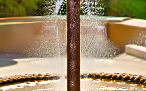 Image similar to bronze dna helix fountain, water spraying, birds in water