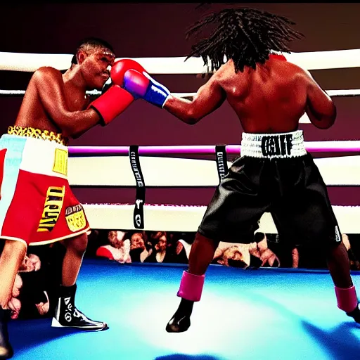 Prompt: chief keef in a boxing ring 4 k quality super realistic