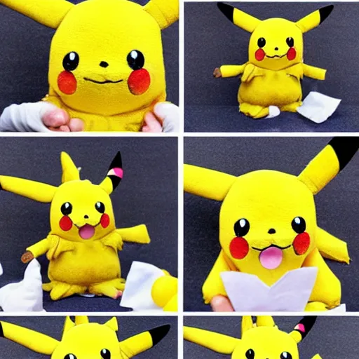 Image similar to a paper towel pikachu