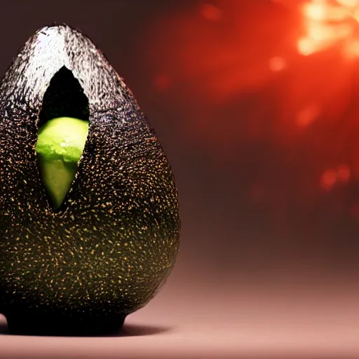 Prompt: product photograph of a Firework designed to resemble an avocado, 4k