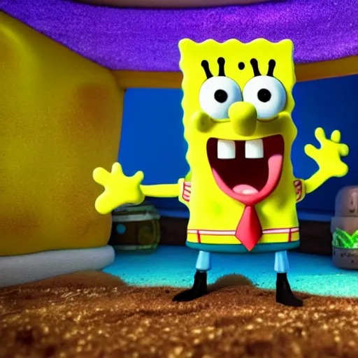 Prompt: Spongebob Squarepants, Cinematic lighting, octane render, 8k, high detail