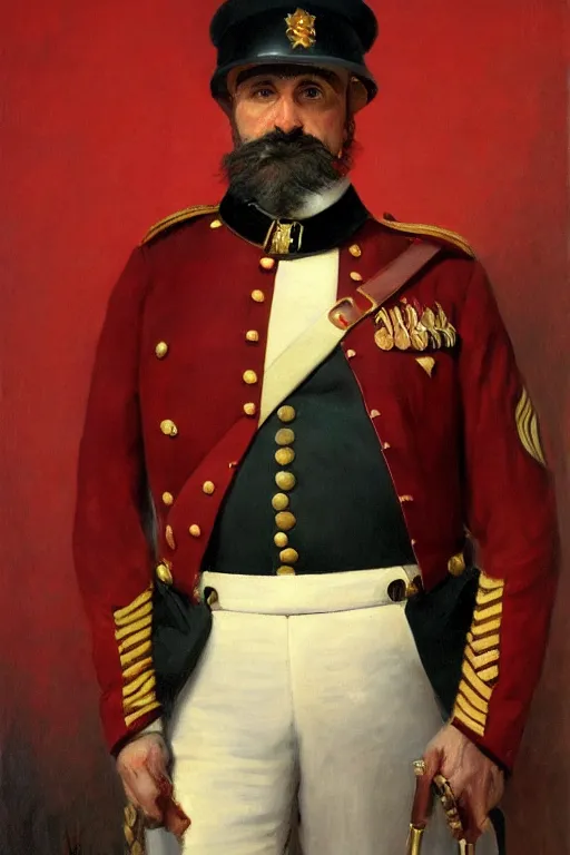 Prompt: full body portrait of the dictator of the miami heat, 1 8 8 9, in full military garb, oil on canvas by william sidney mount, trending on artstation