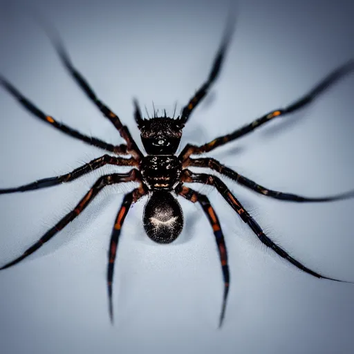 Image similar to macro lens photo of a spider, dynamic lighting, photorealistic, ultra detailed, stunning visuals, blur, studio photo, studio quality lighting, 8 k