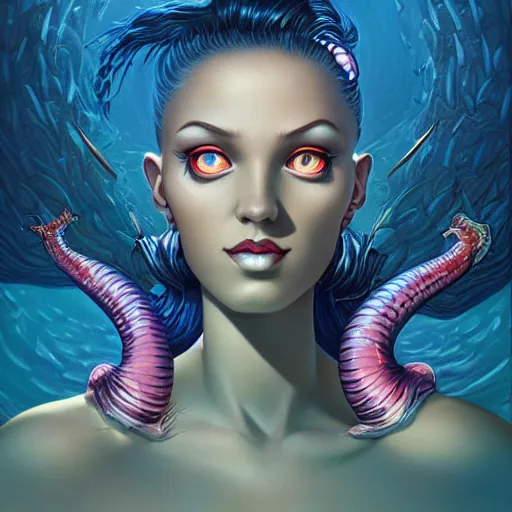 Image similar to lofi underwater naga portrait, Pixar style, by Tristan Eaton Stanley Artgerm and Tom Bagshaw.