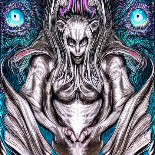 Image similar to detailed illustration of my little pony in the style of h r giger and wayne barlowe