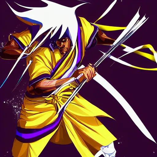 Image similar to digital art of lebron james bankai, detailed, colourful, beautiful, masterpiece, trending on artstation