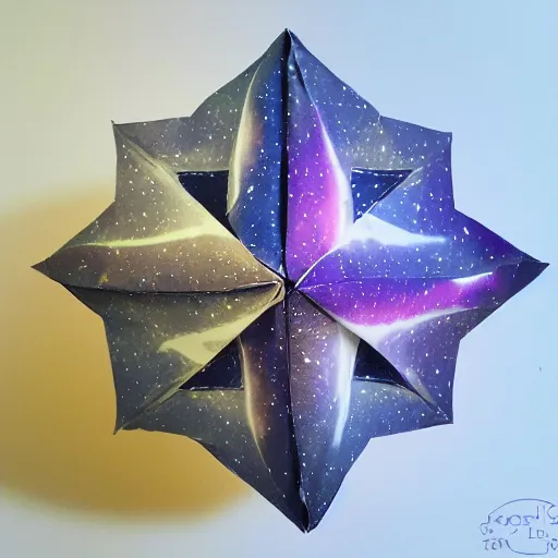 Image similar to origami galaxy, ultra realistic, studio shot, dramatic lighting