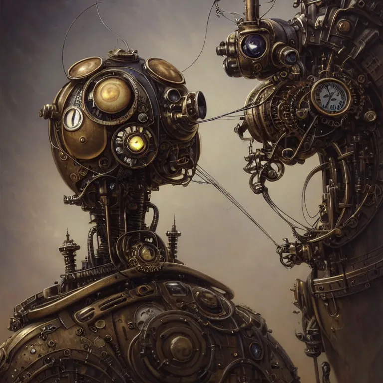 Image similar to portrait shot of a steampunk robot the mosquito, unreal engine realistic render, 8 k, micro detail, intricate, elegant, highly detailed, centered, digital painting, artstation, smooth, sharp focus, illustration, artgerm, tomasz alen kopera, peter mohrbacher, donato giancola, joseph christian leyendecker, wlop, boris vallejo